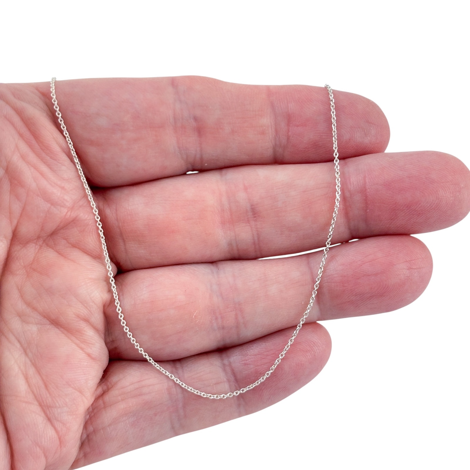 Vintage Italian Sterling Silver 925 Cable Link Chain Necklace 18